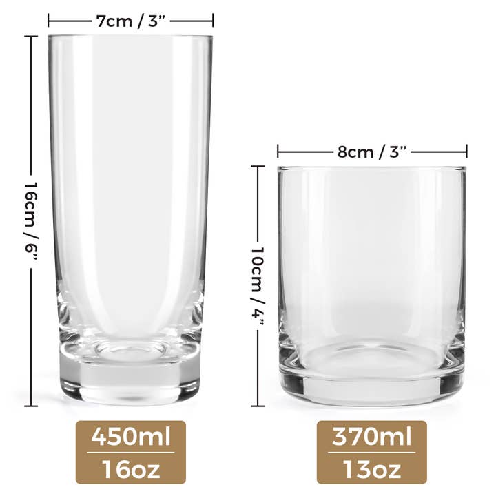 MIAMIO - Wholesale Drinking Glass/Cup - 12-piece glass set, 370 ml and 450 ml4