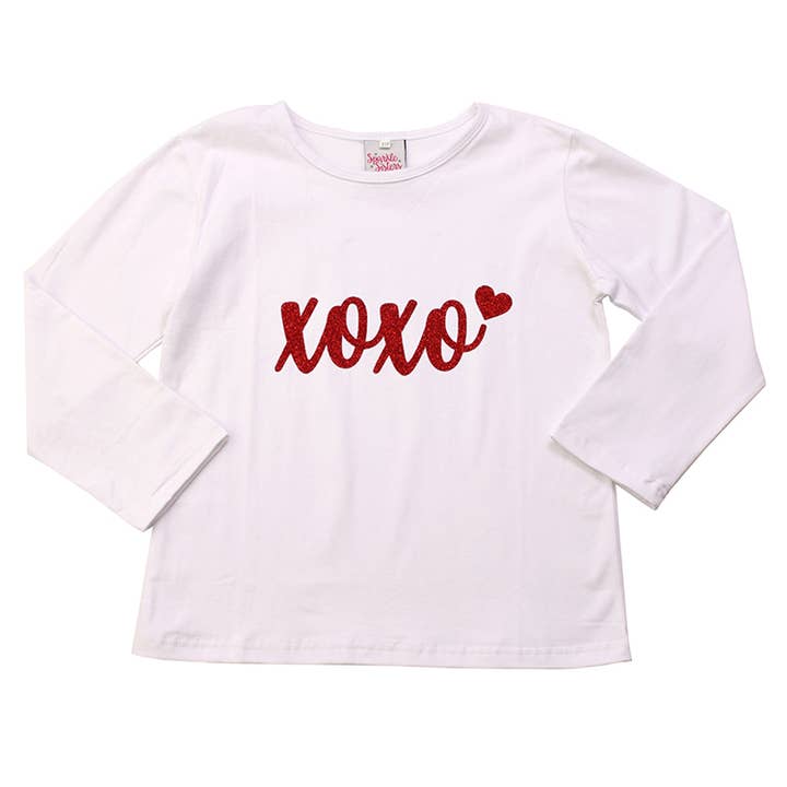 Camisa Red Love xoxo Manga Comprida por atacado de Sparkle Sisters by Couture Clips