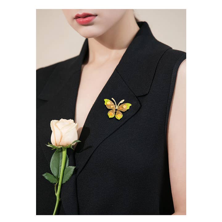 Tourtiwi - Wholesale Brooch - Rhinestone Butterfly Brooch Pin Corsage10