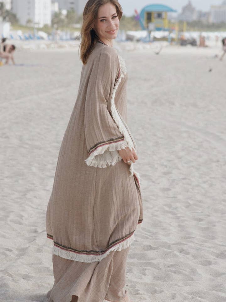 Vintage Frayed Souk Kimono for wholesale by Ban De Osh