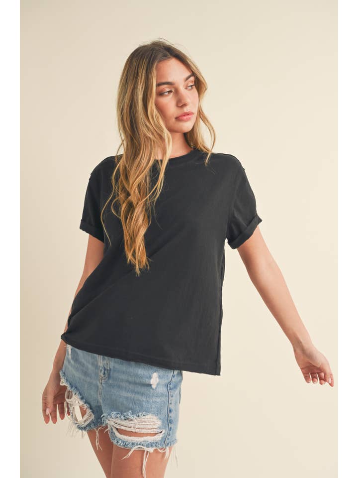 AEMI + CO - Wholesale T-Shirt - Women's - 8314DN Mali Baby Tee Short Sleeve Top 6
