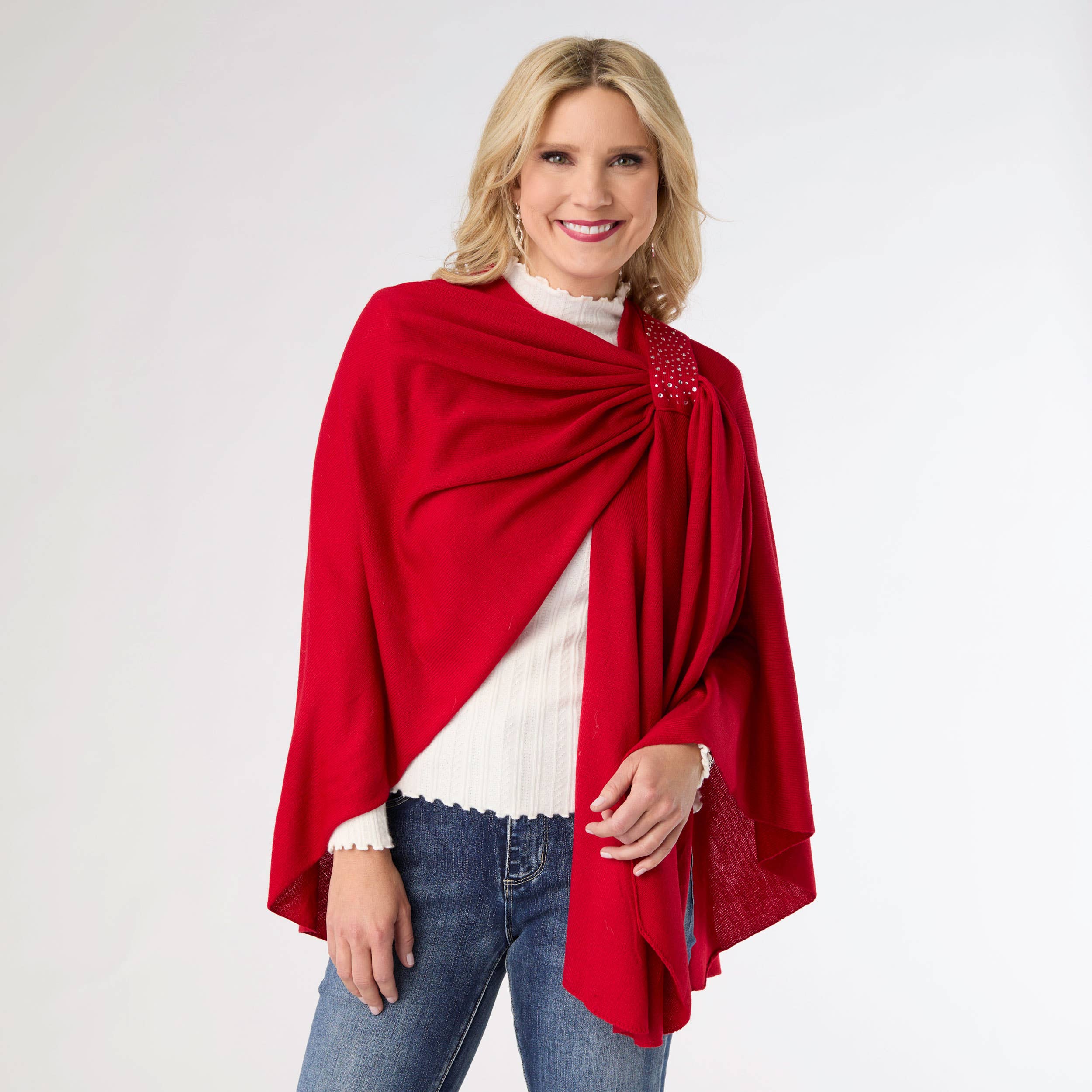 COCO + CARMEN - Vente Châle – femme - Kiara Pull Thru Wrap avec Ornement W250