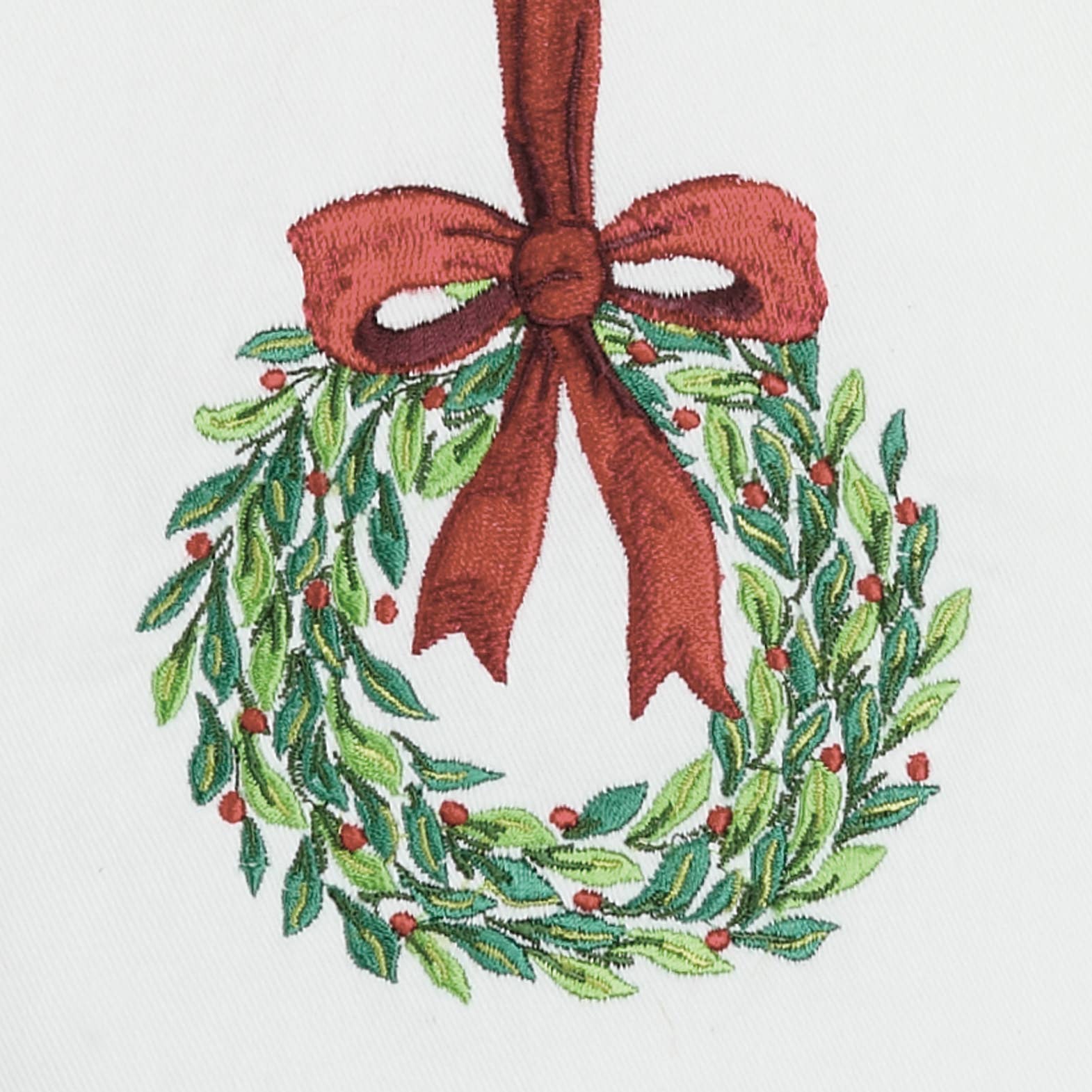 Peking Handicraft - Wholesale Tea Towel - Wreath Bow Kitchen Towel - Christmas1