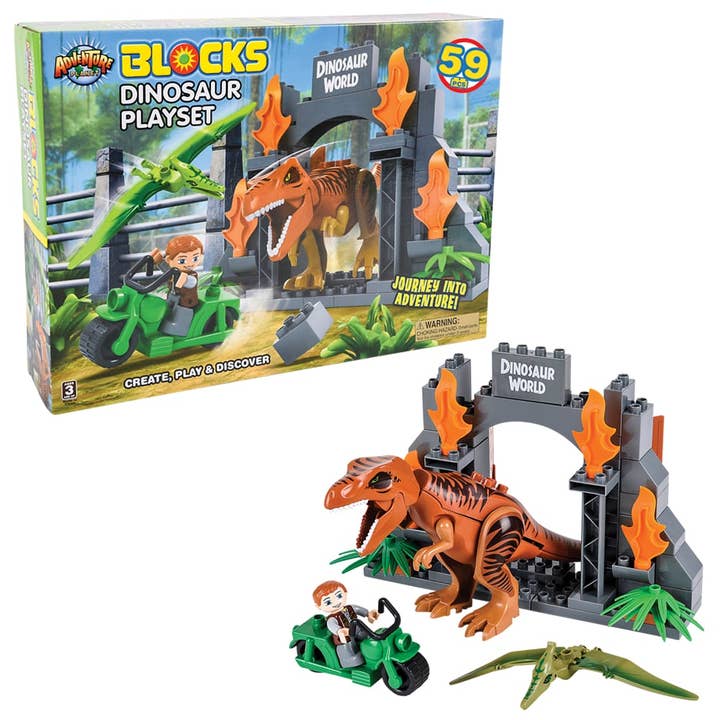 59-teiliges DINOSAURIER-BLOCK-SET XL LLB Kinderspielzeug für den Großhandel von La Luna Bella - Toys