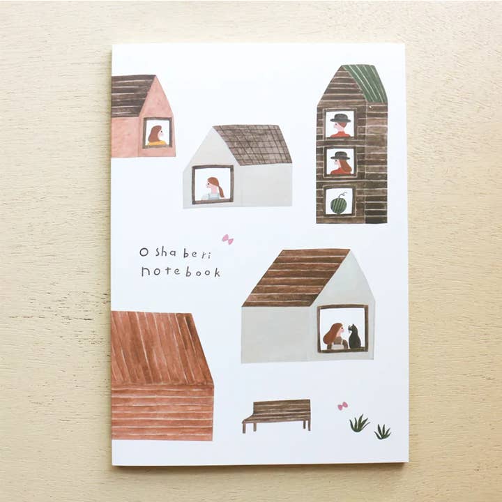 「FUNJI」In Japan - Wholesale Notebook - NECKTIE A5 Japanese Grid Notebook – Cute House Illustration
