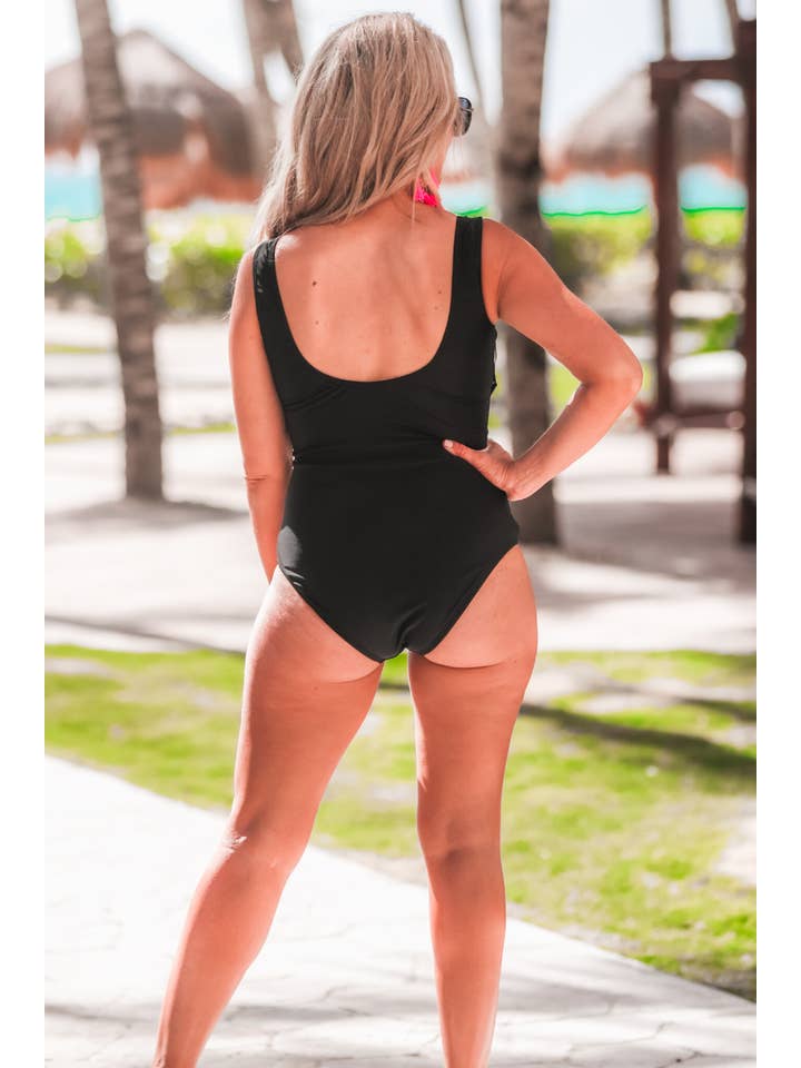 Black Treasure Island Striped Swimsuit for wholesale on Faire3