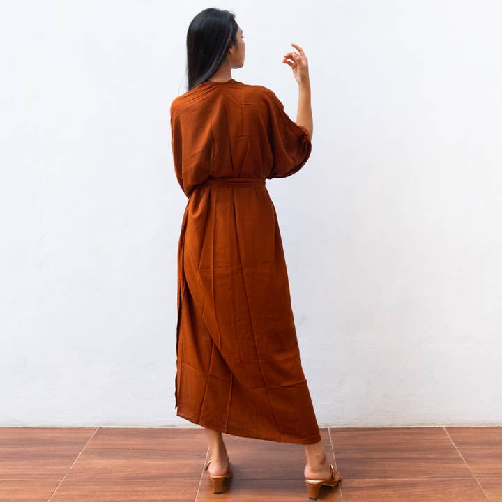 Bali Harvest - Wholesale Swim Cover Up - Women's - Rayon Kimono Cover Up (Copper) - Bikini Outer Beach Sun Robe