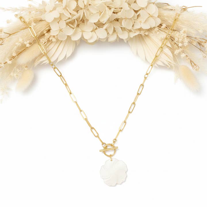 Halskette - Muschelblume für den Großhandel von Produtos Namasté