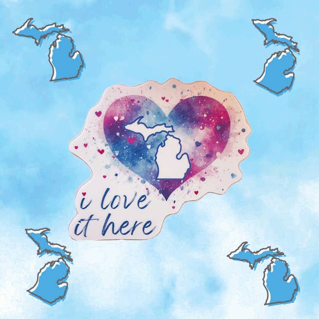 I love it here (Michigan) | Decal for wholesale by Coyer Candle Co.