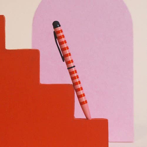 MANIFOL – Engroshandel Pen – Mini metallic kuglepen med stribet design1