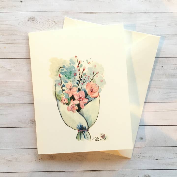 Cherry blossom bouquet for wholesale by LittleThaoStudio