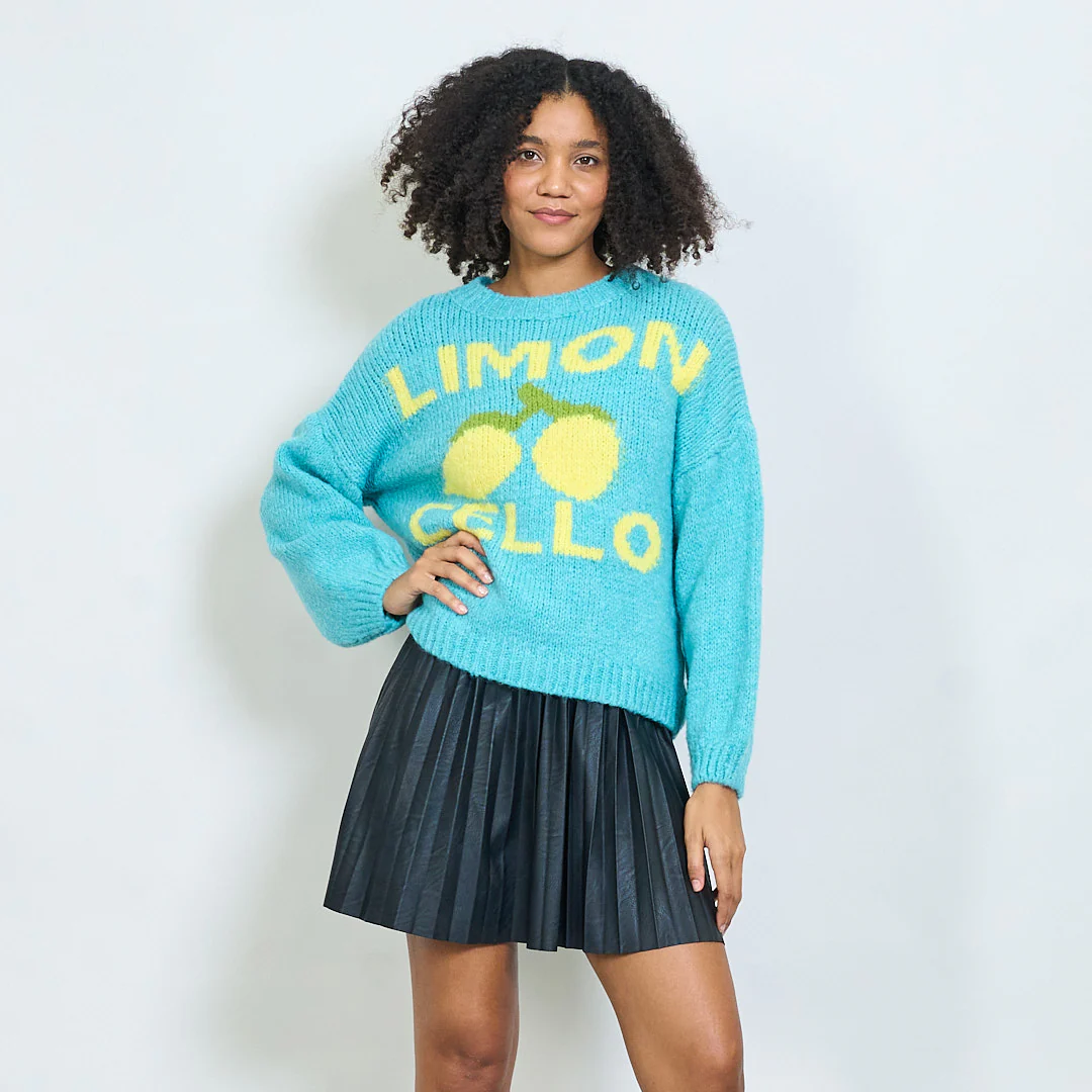 AMELÉ - Wholesale Knit Sweater - Women's - Soft knit sweater with lemon embroidery4