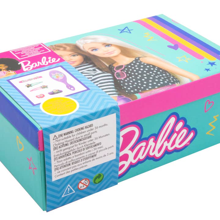 Joy Toy – wholesale Toy set – Kids – BARBIE JEWELRY BOX WITH ACCESSORIES: BRUSH, 2 HAIR CLIPS FOR2