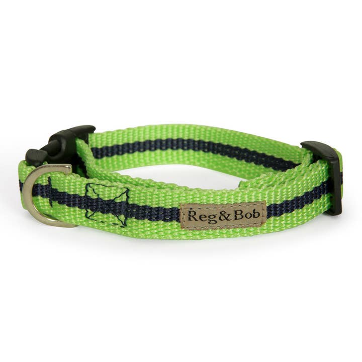 Reg&Bob - Wholesale Pet Collar - Dog - Reg&Bob Collar Green stripe1