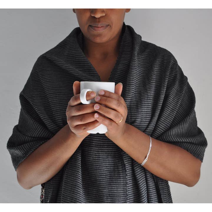 SLATE + SALT - Vente Écharpe – unisexe - Écharpe enveloppante à rayures éthiopiennes3