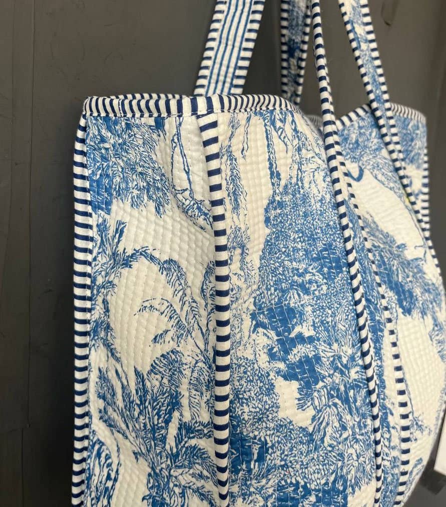 Bhawana Handicrafts - Wholesale Draagtas - Dames - Handgemaakte multifunctionele gewatteerde tas met katoenblokprint1