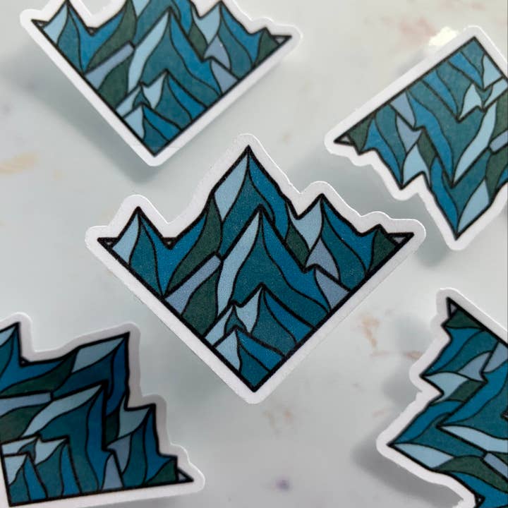 Blue Mountain Lines Sticker for wholesale by Cravendoodles
