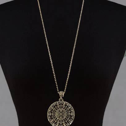 TheTizana - Wholesale Pendant/Charm Necklace - Byzantine Filigree 6 Times Magnifier Magnifying Glass Slidin