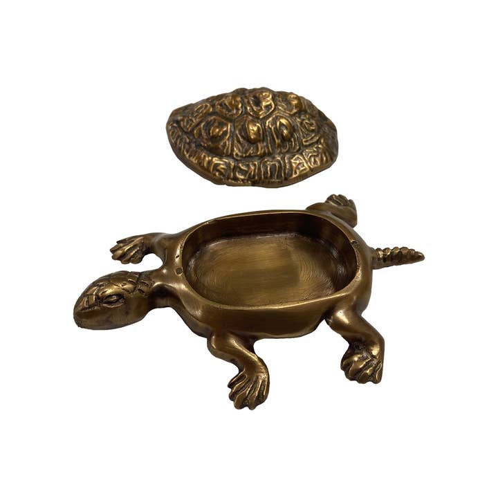 Madison Bay Co. - Historical Home Decor Reproductions - Vente Boîte/rangement à bijoux - Boîte Tortue en Laiton Massif Vieilli Décor de Bureau Table, 4-1/4”1