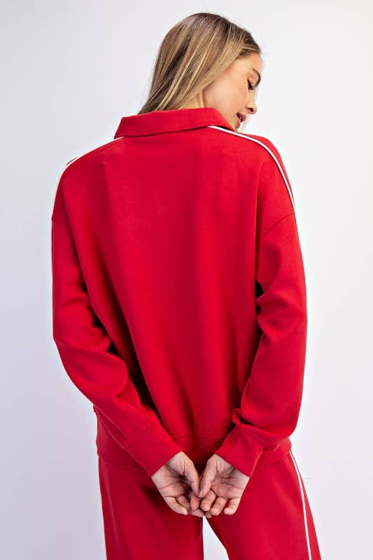 Sunday Morning - Vente Polo – femme - T580037-Polo à manches longues en modal scuba avec double passepoil6