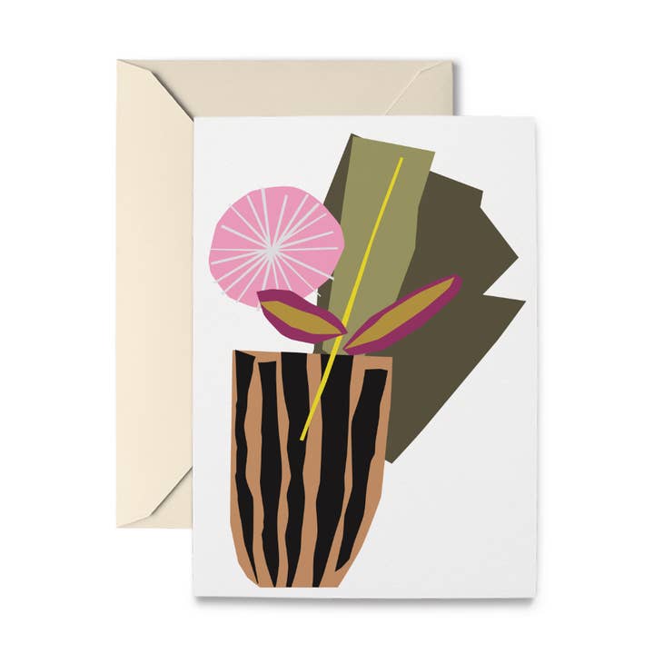 Abstract Floral No. 9 Greeting Card for wholesale by R. Nichols Stationery & Gifts