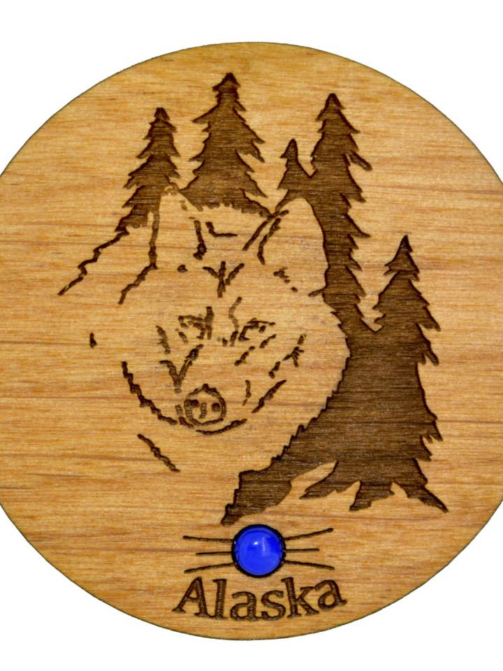 Imán de aliso de cabeza de lobo para venta al por mayor de Woodcutts Inc.