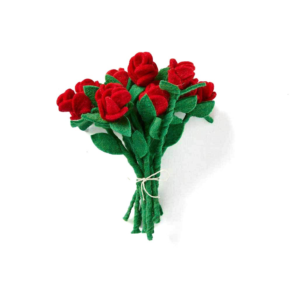 SERRV International - Wholesale Artificial Flowers - Felt Rose Bouquet - Set of 12