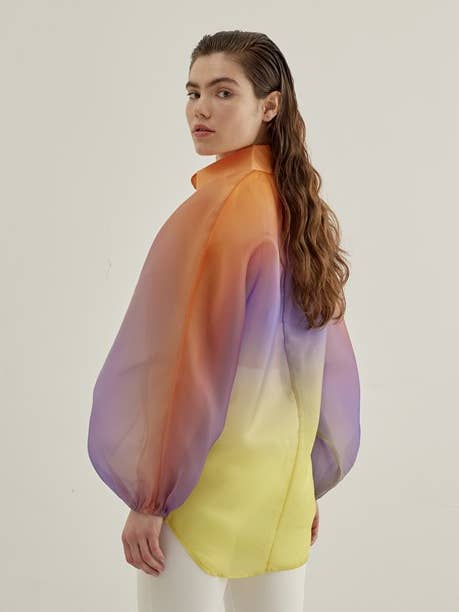 Chemise en organza dégradé coloré pour la vente par Vuu