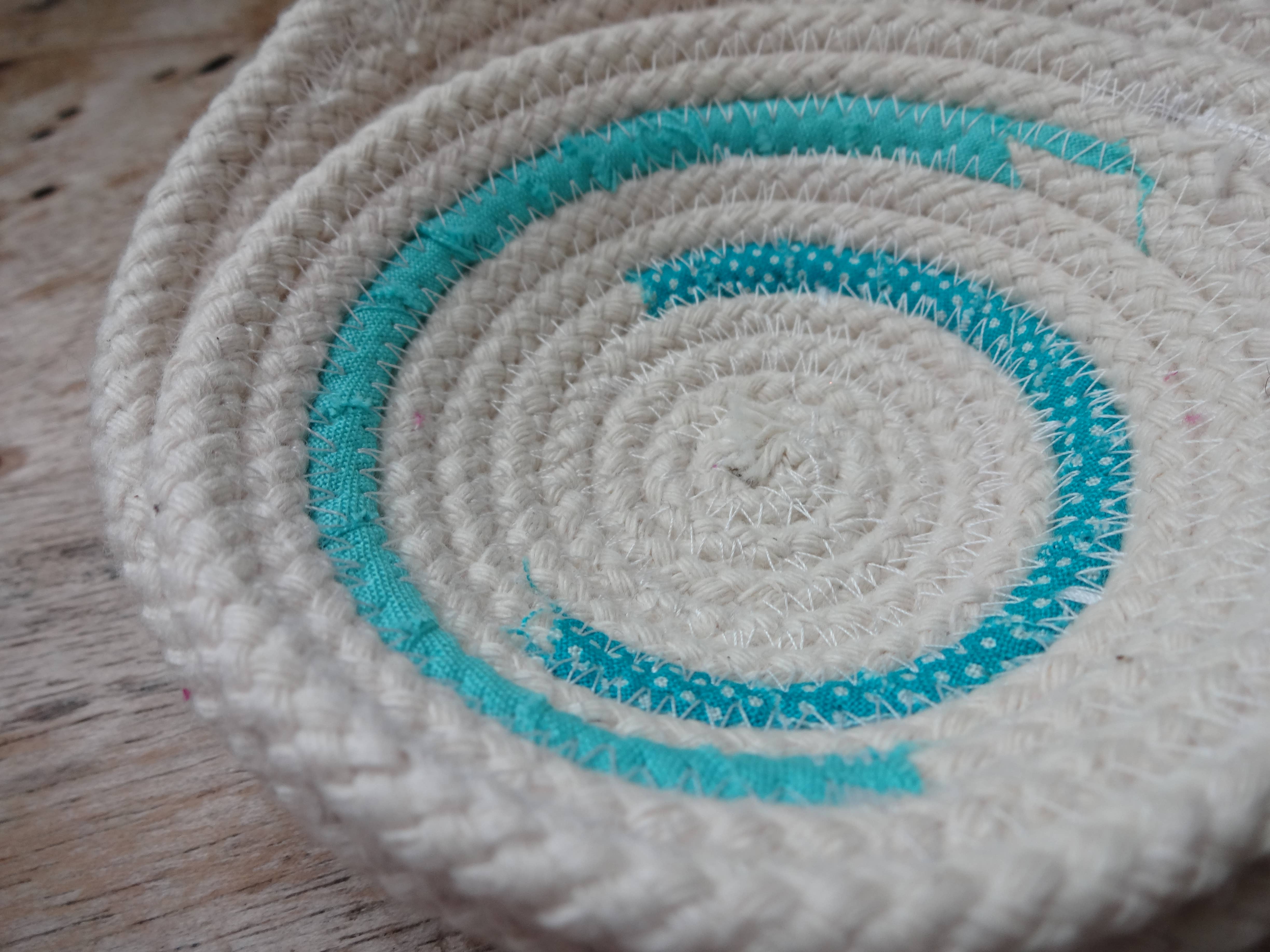 The Foxes Tail - Wholesale Decorative Plate/Dish/Bowl - Fabric Wrapped Cotton Rope Bowl: Small11