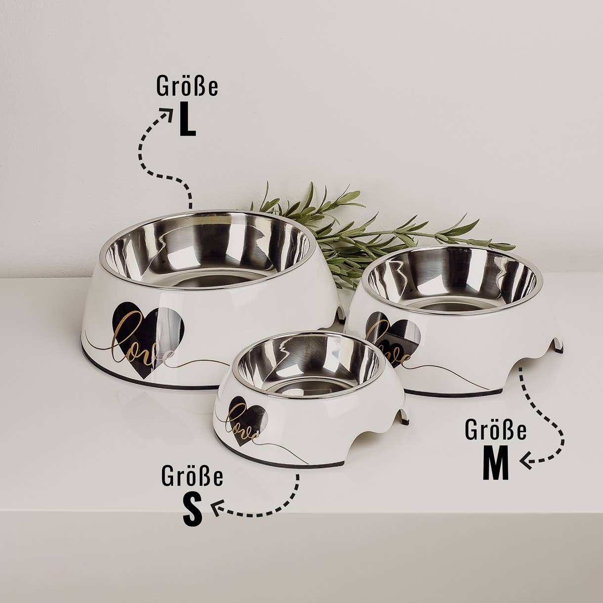 ne&no - Wholesale Pet Bowl - Cat/Dog - ne&no® Feeding Bowl 2-PIECE SET -Dogs & Cats- "Love"5