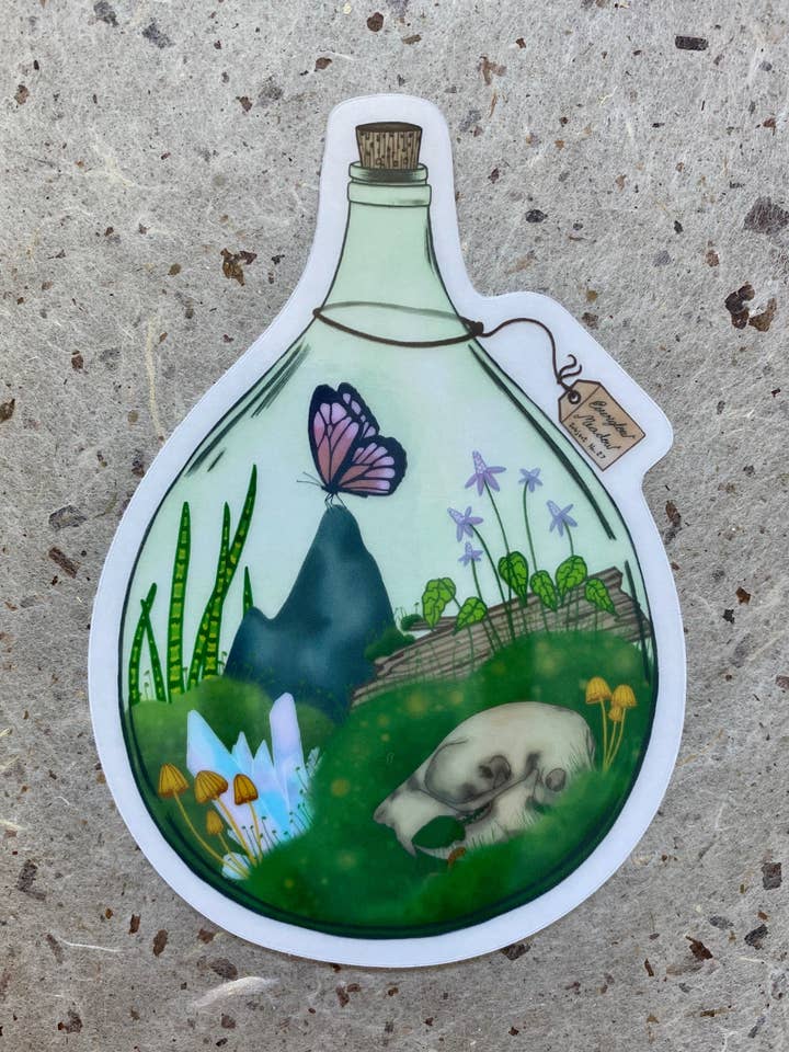 Terrarium Semi-Transparent Sticker for wholesale by Golden Grove Paper