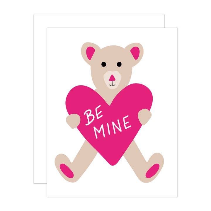 Be Mine Teddy Bear Greeting Card for wholesale by Cristina Alexander