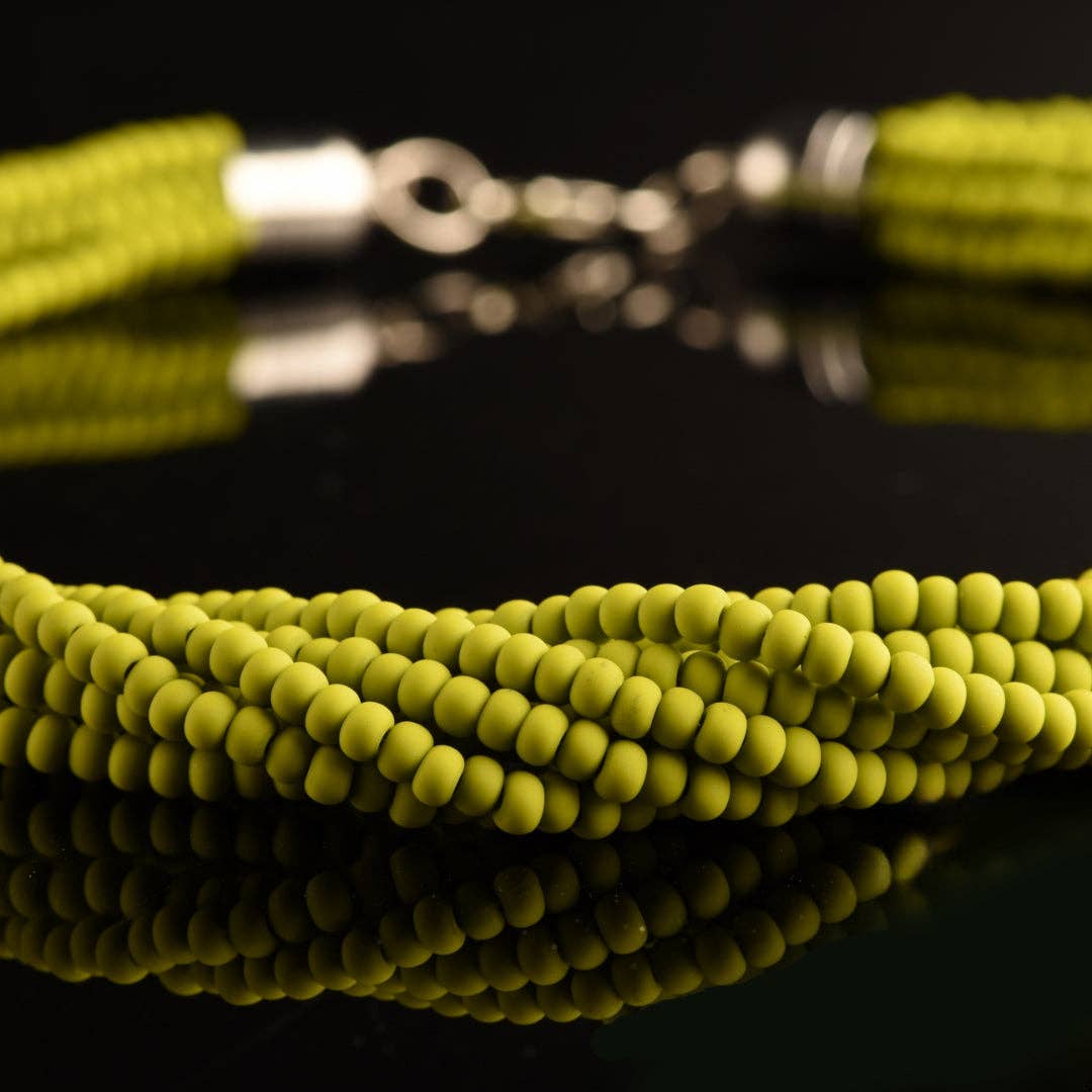 Mazzega Art & Design - Wholesale Beaded/Pearl Necklace - Murano Torchon Mat Necklace, 9 strands of intertwined rare satin pastel vintage 1980s seed beads (approximately 50 cm in length), hypoallergenic clasp.8