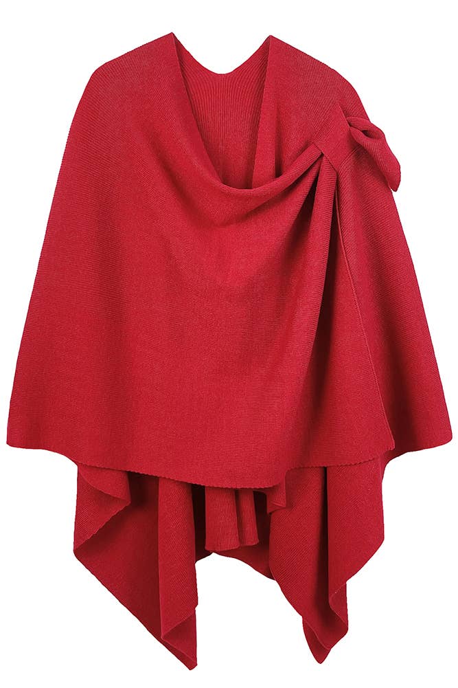 Hana - Venta al por mayor Poncho - Mujer - Ruana sólida con correa para el hombro10