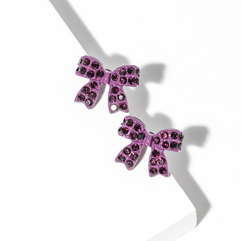 Sensibling Corp. - Vente Clous d'oreille - Boucles d'oreilles clous nœud en strass cristal0