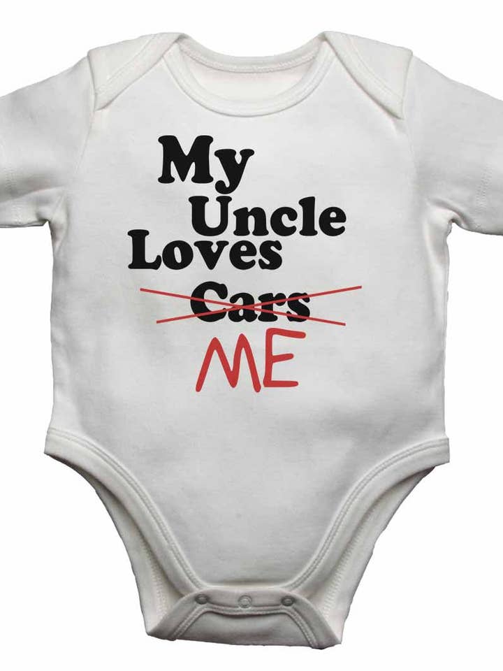 My Uncle Loves Me not Cars - Gilet per neonati per la vendita all'ingrosso da parte di Little Ratbag
