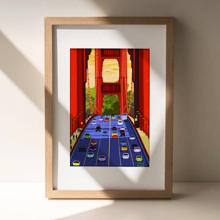 Emily Palmer Illustration - Wholesale Art Print - Illustrated Wall Art Print - The Golden Gate Bridge2