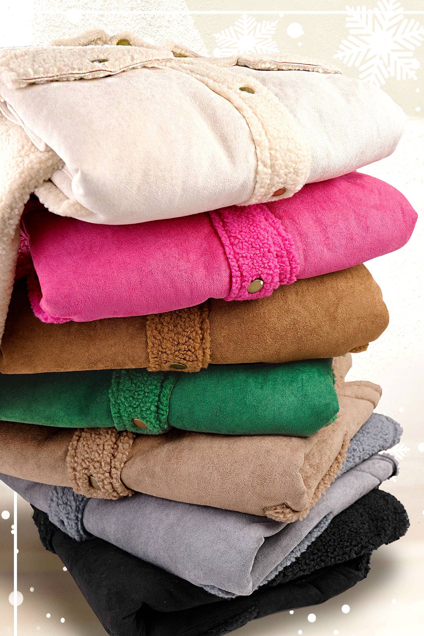 La Miel - Vente Veste – femme - JKT1790 - Veste boutonnée surdimensionnée en faux daim avec poches23