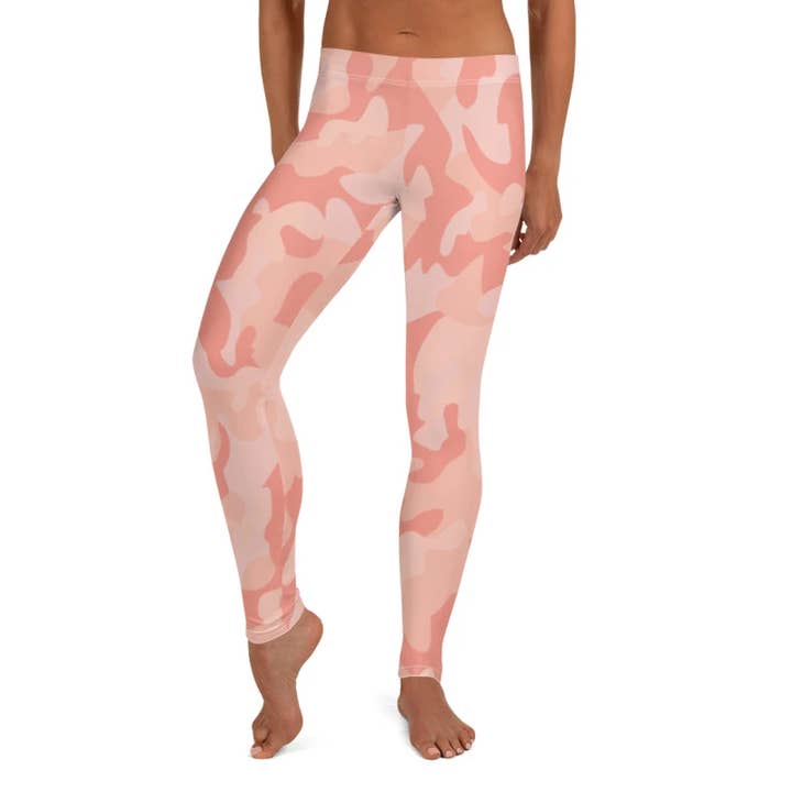 Peach Camo yoga-legging voor dames voor wholesale door SuniaYoga