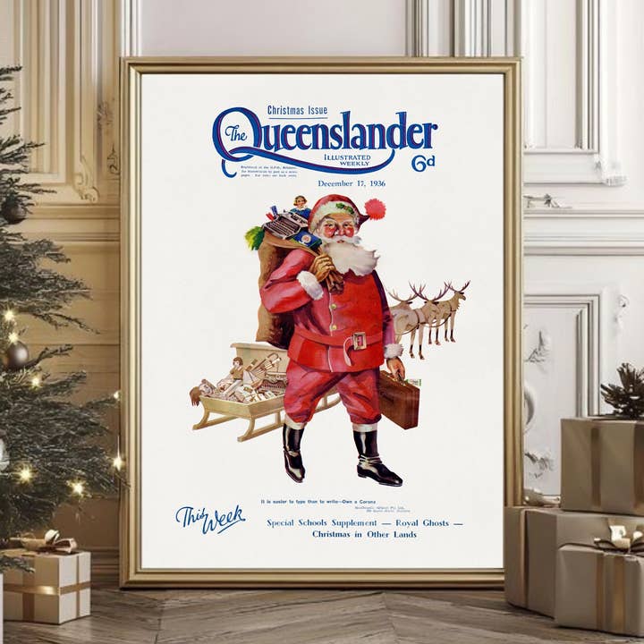 Vintage Santa Canvas Art: Queenslander Cover for wholesale by Printmast Canvas Studio