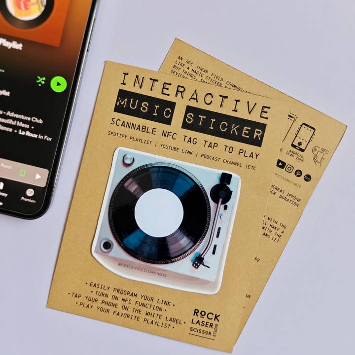 Rock Laser Scissor Studio - Wholesale Sticker - Interactive Music Sticker Scannable w/ NFC Chip for Spotify2