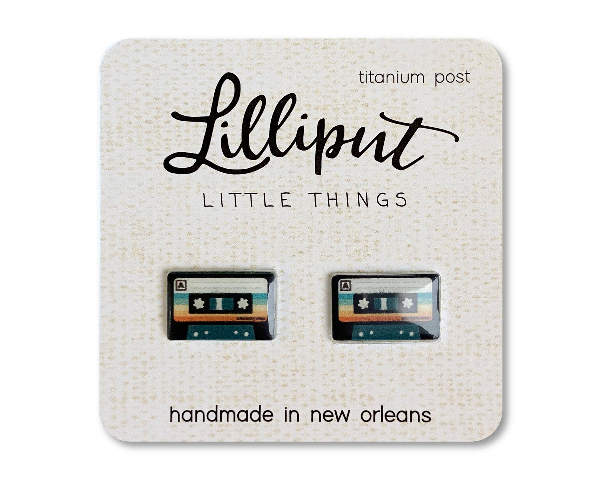 Lilliput Little Things - Wholesale Stud/post earrings - Retro Cassette Earrings