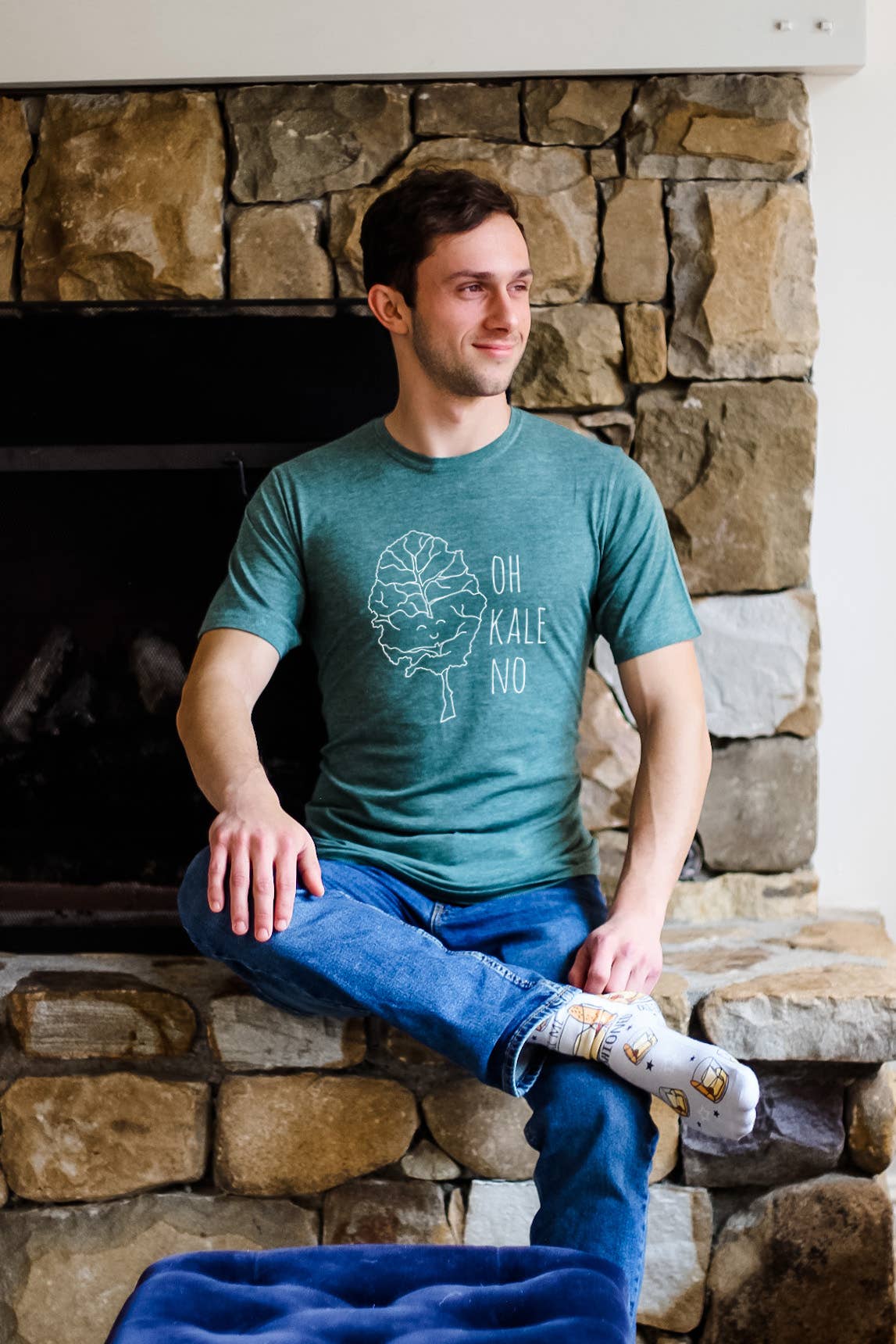 Moonlight Makers - Wholesale Screen Printed T-Shirt - Men's - Oh Kale No - Funny Men's Tee - Veggie, Pun1