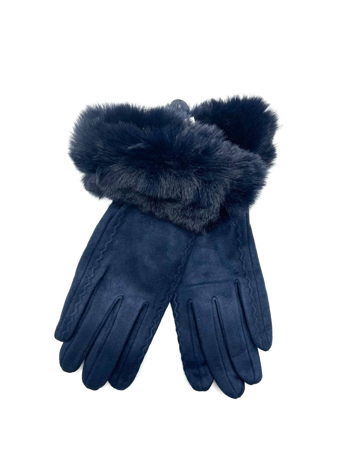 LINETA - Wholesale Gloves - Women's - ST-3009 Single glove with faux fur trim6