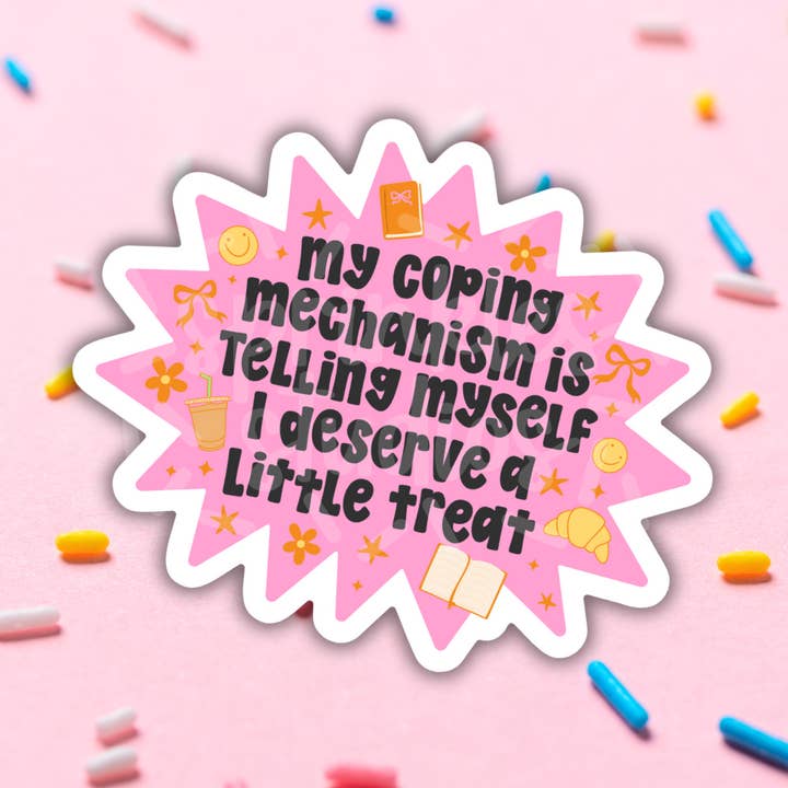 Coping Mechanism Vinyl Sticker | Little Treat Sticker for wholesale by Sprinkles Studios