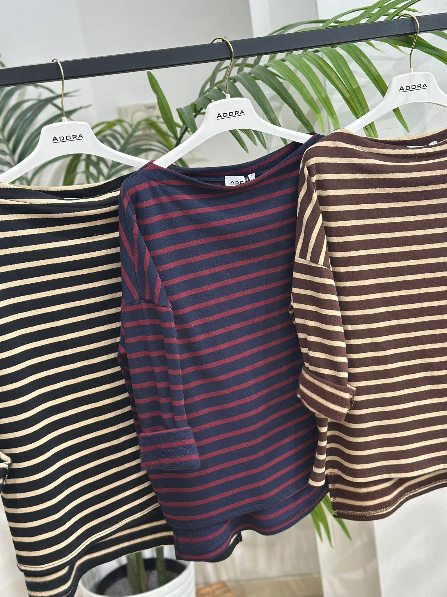 ADORA - Vente T-shirt – femme - Pull rayé molletonné1