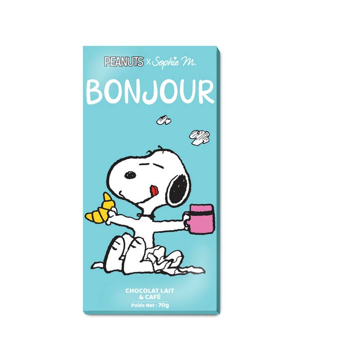 Peanuts Snoopy - BONJOUR Milk Coffee Chocolate Bar for wholesale by TASTY FRANCE