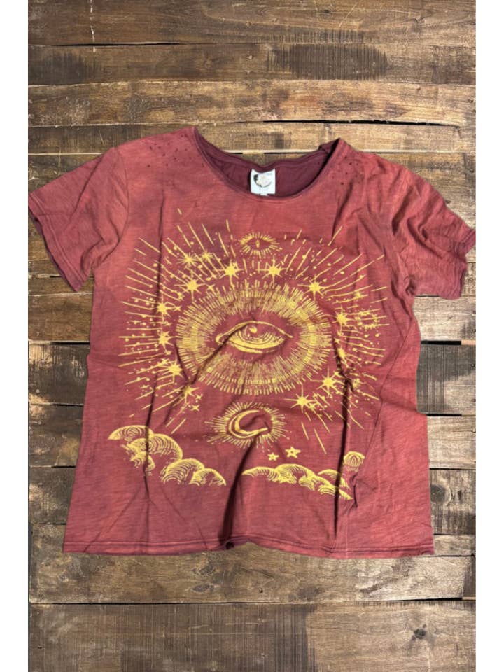 Moon Dance Tee - Evil Eye Wine for wholesale by Jaded Gypsy