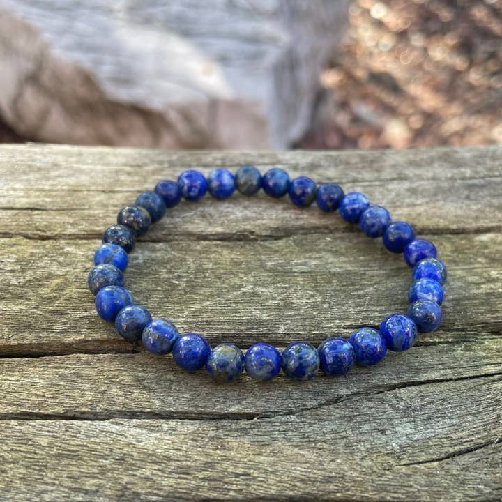 Natural Lapis Lazuli Lithotherapy Elastic Bracelet for wholesale by Boutique Bohème