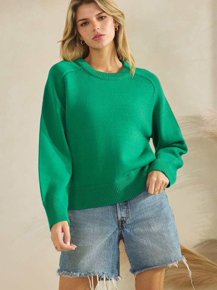 Crewneck Long Sleeve Solid Sweater for wholesale by Star Drop
